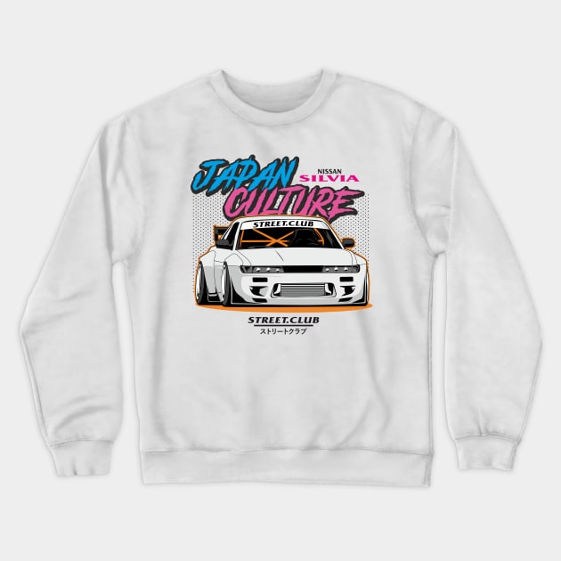 nissan silvia white Crewneck Sweatshirt by rclndsgn